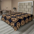 thumbnail image 1 of Ambesonne Abstract Flat Sheet, Ethnic Circles Motifs Art, King Size, Dark Night Blue Peach, 1 of 1