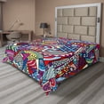 thumbnail image 1 of Ambesonne Abstract Flat Sheet, Funky Modern, Full Size, Multicolor, 1 of 1