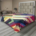 thumbnail image 1 of Ambesonne Abstract Flat Sheet, Geometric Color Lines, Full Size, Multicolor, 1 of 1