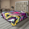 thumbnail image 1 of Ambesonne Abstract Flat Sheet, Geometric Diamond, Queen Size, Pink Yellow Green, 1 of 1