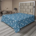 thumbnail image 1 of Ambesonne Abstract Flat Sheet, Graphic Triangular Layout, Queen Size, Turquoise Blue, 1 of 1