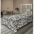 thumbnail image 1 of Ambesonne Abstract Flat Sheet, Grunge Letters Pattern, Twin Size, Charcoal Grey White, 1 of 1