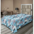 thumbnail image 1 of Ambesonne Abstract Flat Sheet, Grunge Retro Rounds, TwinXL Size, Pale and Sky Blue Mauve, 1 of 1