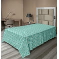 thumbnail image 1 of Ambesonne Abstract Flat Sheet, Hatched Rhomb and Hexagons, TwinXL Size, Seafoam Cream, 1 of 1