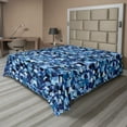 thumbnail image 1 of Ambesonne Abstract Flat Sheet, Intertwined Round Elements, Queen Size, Night Blue Pale Blue, 1 of 1