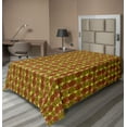 thumbnail image 1 of Ambesonne Abstract Flat Sheet, Intricate Circles Blots, Twin Size, Yellow Dark Orange, 1 of 1