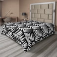 thumbnail image 1 of Ambesonne Abstract Flat Sheet, Irregular Pointy Shapes, King Size, Charcoal Grey and Pearl, 1 of 1