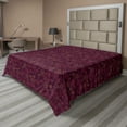 thumbnail image 1 of Ambesonne Abstract Flat Sheet, Lacy Like Swirl Motifs, Queen Size, Dark Fuchsia and Dried Rose, 1 of 1