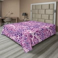 thumbnail image 1 of Ambesonne Abstract Flat Sheet, Leaves in Purplish Colors, Queen Size, Multicolor, 1 of 1