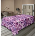 thumbnail image 1 of Ambesonne Abstract Flat Sheet, Leaves in Purplish Colors, TwinXL Size, Multicolor, 1 of 1