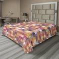 thumbnail image 1 of Ambesonne Abstract Flat Sheet, Modern Colorful Mosaic, Full Size, Pink Apricot and Blue Violet, 1 of 1