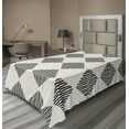 thumbnail image 1 of Ambesonne Abstract Flat Sheet, Modern Stripes in Squares, Twin Size, Dark Brown Eggshell, 1 of 1