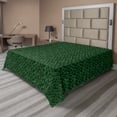 thumbnail image 1 of Ambesonne Abstract Flat Sheet, Monochrome Dotted Leaves, Full Size, Dark Green Emerald, 1 of 1