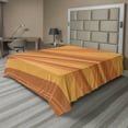 thumbnail image 1 of Ambesonne Abstract Flat Sheet, Monochrome Wavy Stripes, King Size, Caramel Burnt Sienna, 1 of 1