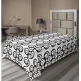 thumbnail image 1 of Ambesonne Abstract Flat Sheet, Monotone Art Circles, TwinXL Size, Charcoal Grey and White, 1 of 1
