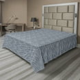 thumbnail image 1 of Ambesonne Abstract Flat Sheet, Mosaic Ocean Waves, Full Size, Dark Slate Blue White, 1 of 1