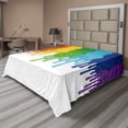 thumbnail image 1 of Ambesonne Abstract Flat Sheet, Rainbow Colored Paint, King Size, Multicolor, 1 of 1