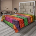 thumbnail image 1 of Ambesonne Abstract Flat Sheet, Rainbow Timber Art Print, Full Size, Multicolor, 1 of 1