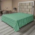 thumbnail image 1 of Ambesonne Abstract Flat Sheet, Repeated Geometric Motifs, Queen Size, Emerald Blue and Apple Green, 1 of 1