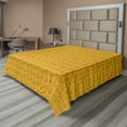 thumbnail image 1 of Ambesonne Abstract Flat Sheet, Repetitive Abstract Shapes, King Size, Earth Yellow Pale Coffee, 1 of 1