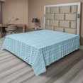 thumbnail image 1 of Ambesonne Abstract Flat Sheet, Retro Wavy Stripes, King Size, Turquoise White, 1 of 1