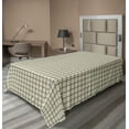 thumbnail image 1 of Ambesonne Abstract Flat Sheet, Sequence of Vivid Motifs, TwinXL Size, Dark Tan and Pale Camel, 1 of 1