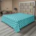 thumbnail image 1 of Ambesonne Abstract Flat Sheet, Snowflakes and Clouds, Full Size, Dark Seafoam White, 1 of 1