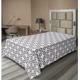 thumbnail image 1 of Ambesonne Abstract Flat Sheet, Star Symbols Triangles, Twin Size, White Dark Warm Taupe, 1 of 1