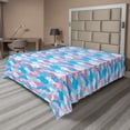 thumbnail image 1 of Ambesonne Abstract Flat Sheet, Style Rain Clouds, Full Size, Sky Blue Pink and Lilac, 1 of 1