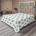 thumbnail image 1 of Ambesonne Abstract Flat Sheet, Traditional Oriental Art, Full Size, White Olive Green, 1 of 1