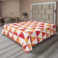 thumbnail image 1 of Ambesonne Abstract Flat Sheet, Triangle Geometric Art, Queen Size, Orange Scarlet, 1 of 1