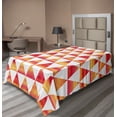 thumbnail image 1 of Ambesonne Abstract Flat Sheet, Triangle Geometric Art, Twin Size, Orange Scarlet, 1 of 1