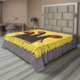 thumbnail image 1 of Ambesonne Abstract Flat Sheet, Trippy Creature Eyes, Queen Size, Warm Taupe Yellow, 1 of 1