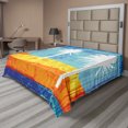 thumbnail image 1 of Ambesonne Abstract Flat Sheet, Tropic Beach Palms, California King, Orange Blue White, 1 of 1