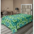 thumbnail image 1 of Ambesonne Abstract Flat Sheet, Vector Pattern Flowers, Twin Size, Jade Green Lime Green, 1 of 1