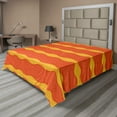 thumbnail image 1 of Ambesonne Abstract Flat Sheet, Victorian Ornaments Art, Full Size, Vermilion Earth Yellow, 1 of 1