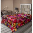 thumbnail image 1 of Ambesonne Abstract Flat Sheet, Vitray Mosaic Triangle, Twin Size, Multicolor, 1 of 1