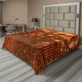 thumbnail image 1 of Ambesonne Abstract Flat Sheet, Vivid Dots Mosaic, King Size, Dark Orange Orange, 1 of 1