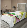 thumbnail image 1 of Ambesonne Abstract Flat Sheet, Wavy Ribbon Rainbow, Twin Size, Multicolor, 1 of 1