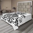thumbnail image 1 of Ambesonne Abstract Flat Sheet, Woman Shape Vintage Ornate, King Size, Charcoal Grey and White, 1 of 1
