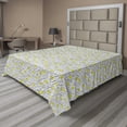 thumbnail image 1 of Ambesonne Abstract Flat Sheet, Yellow Sketchy Polka Dots, Full Size, Yellow Pearl Black, 1 of 1