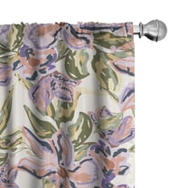 Ambesonne Abstract Floral Curtains, Retro Garden Bloom, Pair of 28"x63", Ivory and Multicolor