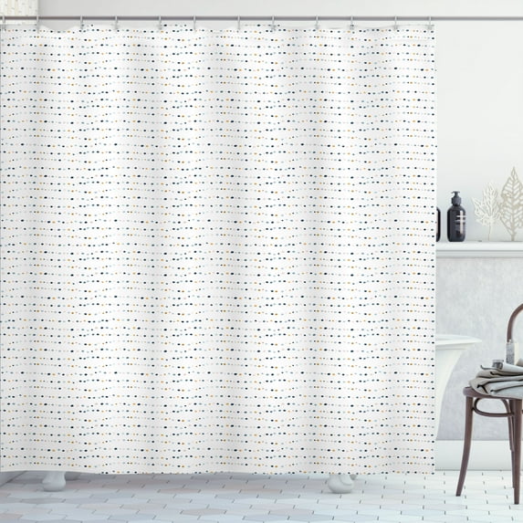 Ambesonne Abstract Geometry Shower Curtain, Minimal Dots Art, 69"Wx75"L, White Multicolor