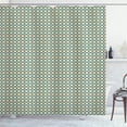thumbnail image 1 of Ambesonne Abstract Geometry Shower Curtain, Rhythmic Flora, 69"Wx75"L, Pale Peach Cadet Blue, 1 of 5
