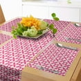 thumbnail image 1 of Ambesonne Abstract Geometry Table Runner & Placemats, Feminine Motifs, Placemat 4 pcs + Runner 16"x90", Pale Eggshell Hot Pink, 1 of 2