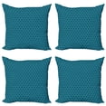 thumbnail image 1 of Ambesonne Abstract Geometry Throw Pillow Cover 4 Pack, Geometric Element, 18", Petrol Blue and Aqua, 1 of 2