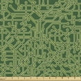 thumbnail image 1 of Ambesonne Abstract Green Fabric by the Yard Upholstery, Futuristic Grid Line, 10 Yards, Hunter Green Pale Green, 1 of 1