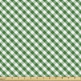 thumbnail image 1 of Ambesonne Abstract Green Fabric by the Yard Upholstery, Gingham Pattern, 3 Yards, Forest Green Fern Green, 1 of 1