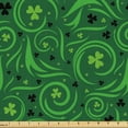 thumbnail image 1 of Ambesonne Abstract Green Fabric by the Yard Upholstery, Irish Swirl Shamrock, 2 Yards, Green Emerald, 1 of 1