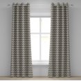thumbnail image 1 of Ambesonne Abstract Grommet Curtain, Angled Stripes Mosaic, 50" x 84", Tan Black White, 1 of 6
